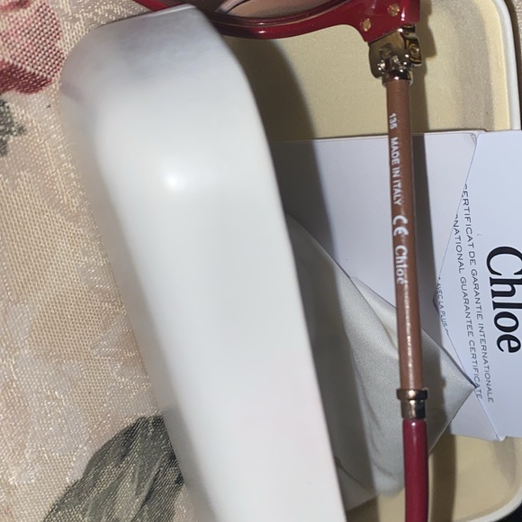 CHLOE SUNNIES SUNGLASSES NWT & CASE BEAUTIFUL BURGUNDY - Picture 5 of 16